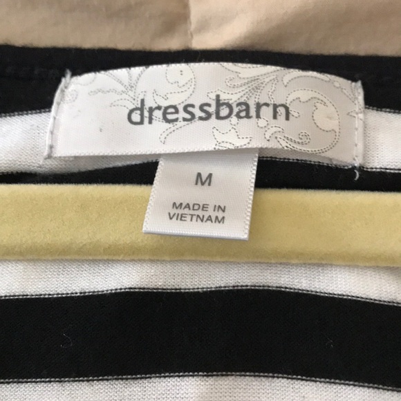 Black and white stripe with lace overlay top - Picture 2 of 6